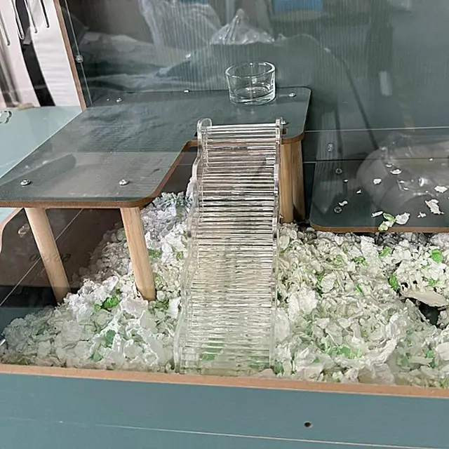 Hamster Kletterleiter Plattform - Holz Spielzeug Für Nager 25x12x14cm