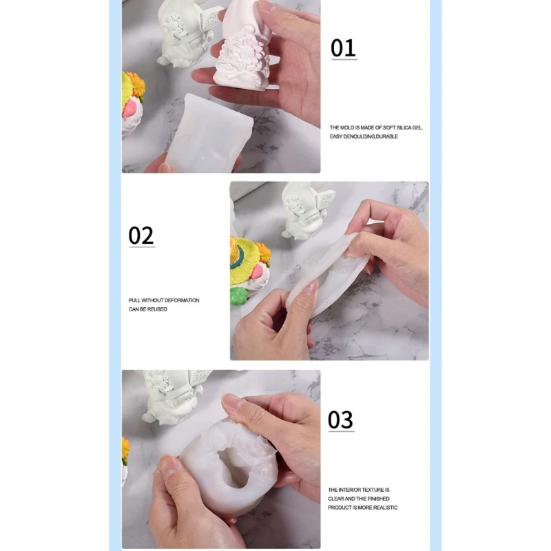 

3D Faceless Dwarf Silicone Mold for DIY Hand-made Ornaments Mould Handicrafts Making Tool Baking Mold Dropship