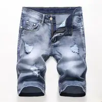 Summer Denim Shorts Men Fahsion Hole Jean Shorts Bermuda Skate Board Harem Mens Jogger Ankle Ripped Wave Knee Length Plus Size 1
