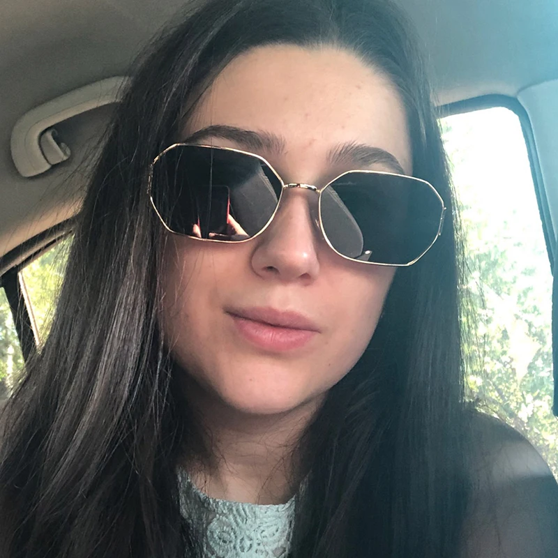 Neue Polygon Sonnenbrille Frauen Männer Marke Designer klassische Rechteck Sonnenbrille Damen Mode Sommerferien schwarze Schattierungen – Detail 2
