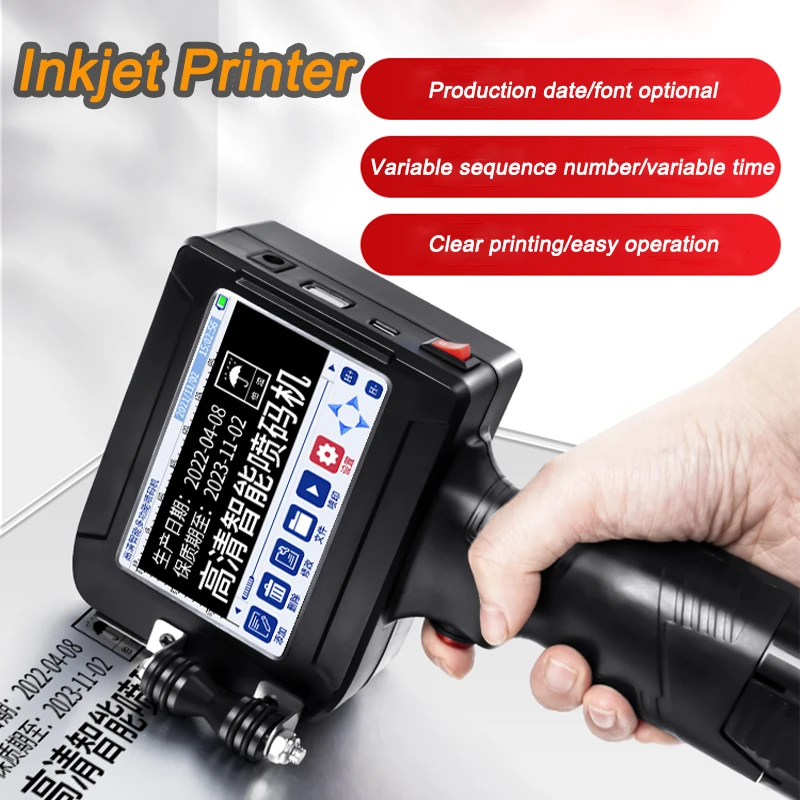 Handheld Inkjet Printer Multi-languages Code Date Number Logo Expiry Date Label Plastic Carton Hand Jet Handheld Thermal Inkjet