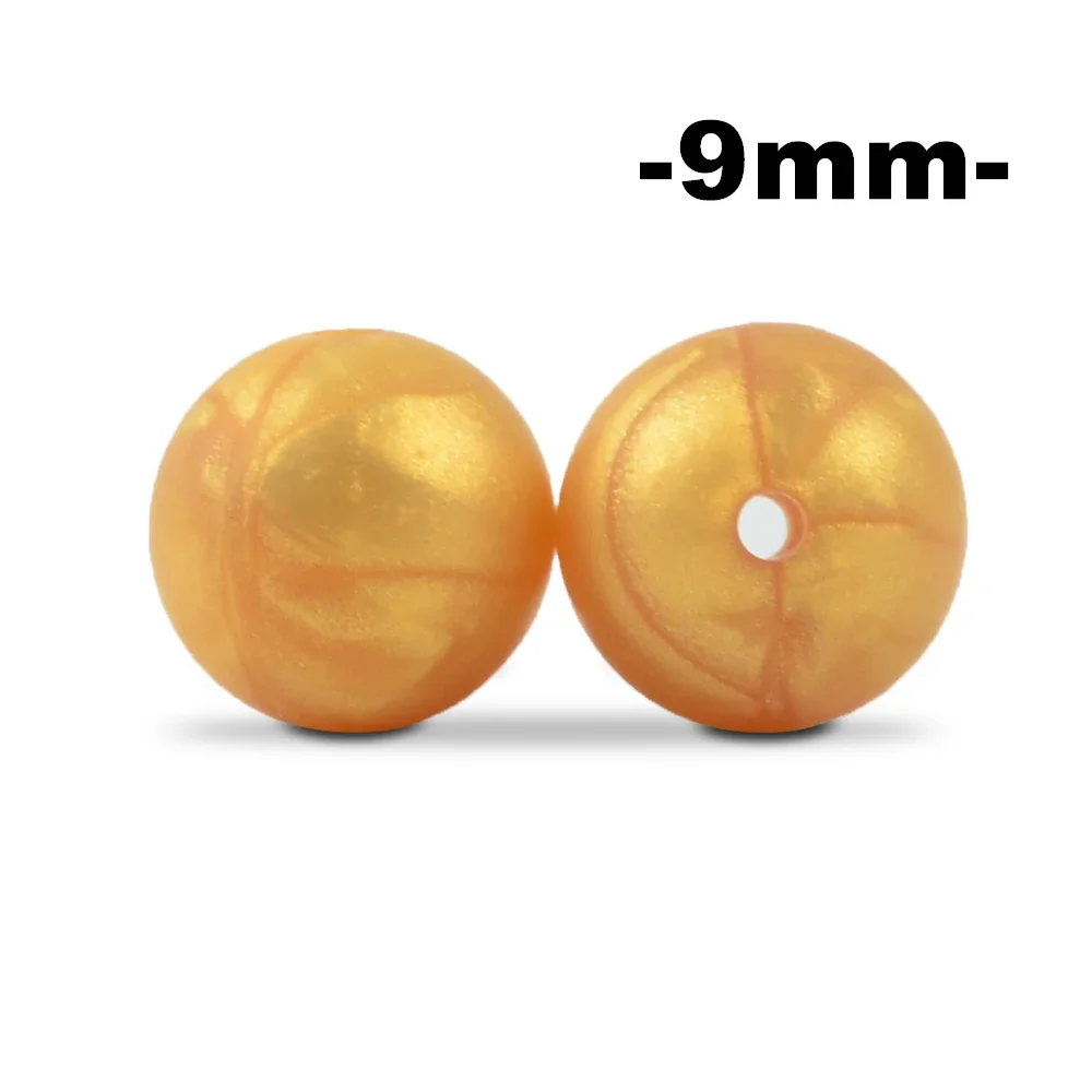 LOFCA 9mm 100 pezzi perline per dentizione in silicone massaggiagengive collana per allattamento per bambini clip ciuccio igiene orale BPA gratuito per uso alimentare colorato