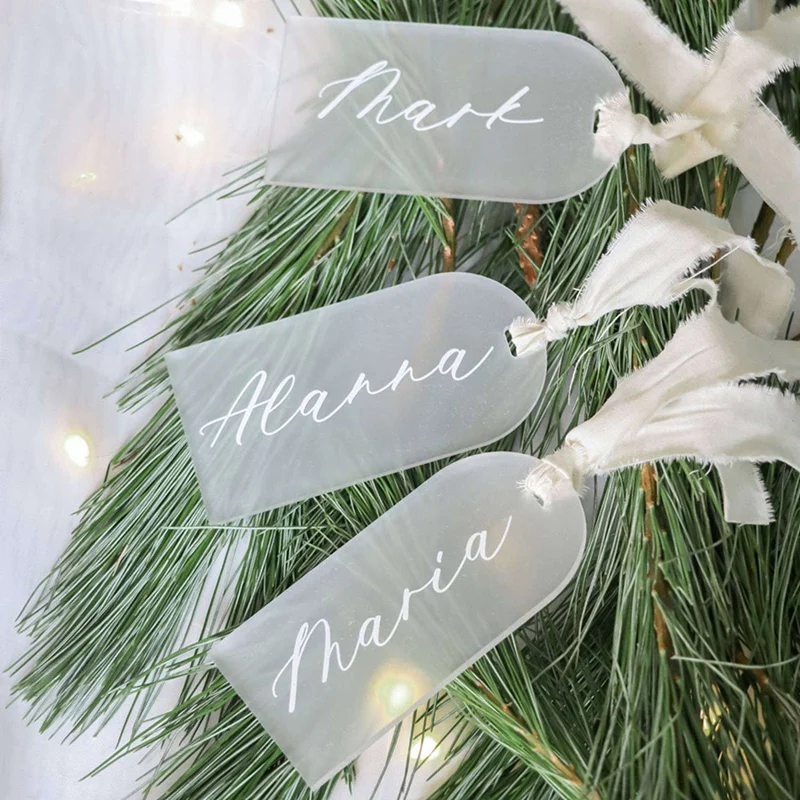 AS60-80Pcs Tag Labels Chair Acrylic Arch Sign Blank Acrylic Signs Blank Reserved Signs Place Cards