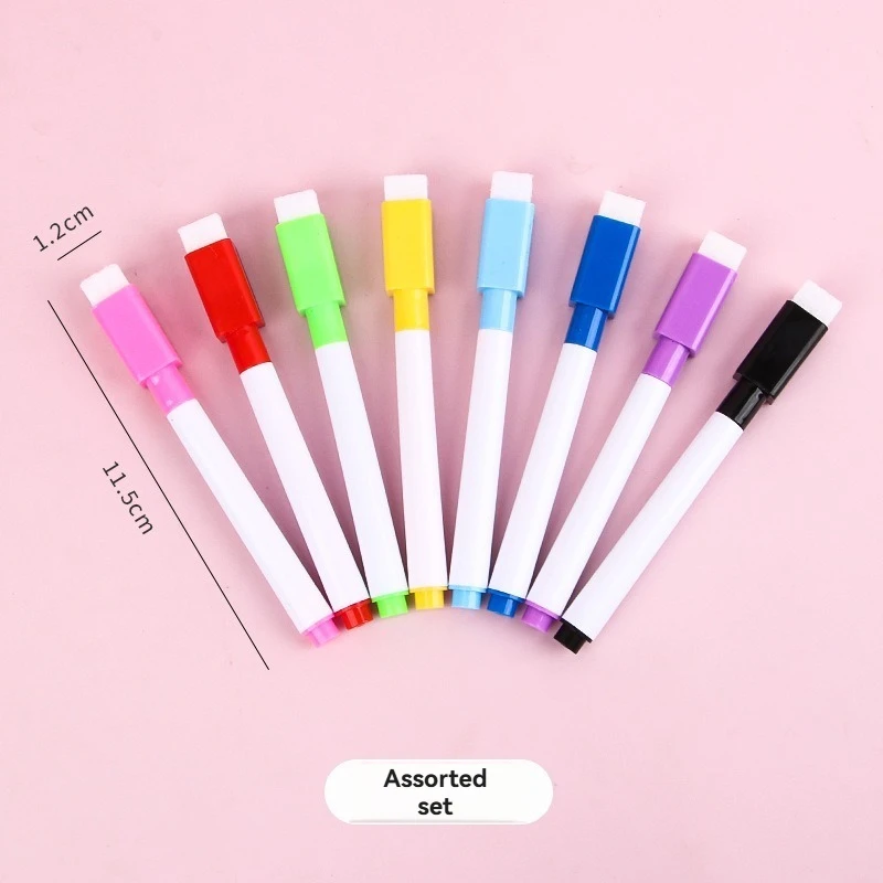 5-100개 드라이 이레이즈 화이트보드 마커 세트(사무실 화이트보드, 달력, 창의적인 명절 선물용 자석 지우개 포함) 8색