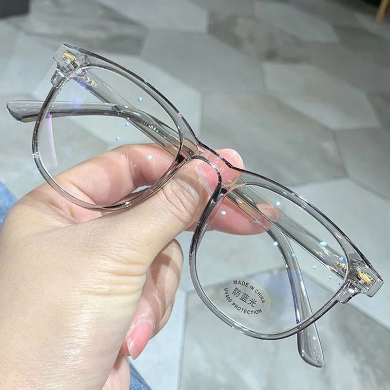 

Anti Blue Light Myopia Glasses Women Men Ultralight Clear Round Frame Computer Nearsighted Eyeglasses Diopters 0 -100 To -600