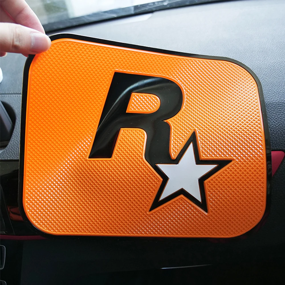 GTA R Star Auto Non-Slip Sticky Gel Pad JDM Car Dashboard Sticky Anti-Slip PVC Mat For Phone Sunglasses Holder car non slip mat car dashboard mat non slip dash mat dash adhesive holder dashboard phone holder dash phone holder