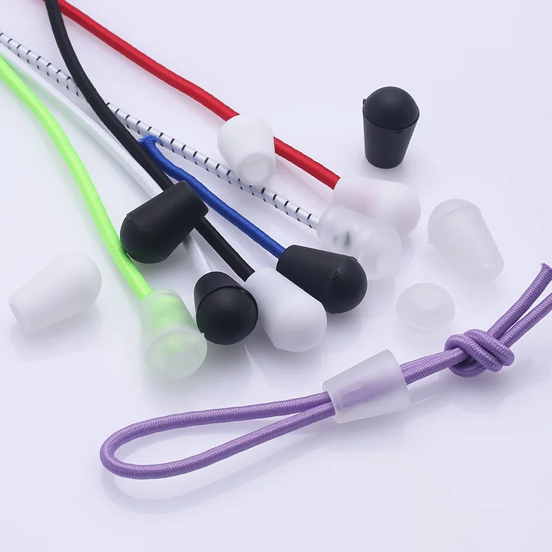 Cord Stopper 10pcs Plastic Cord End Bell Stoppe With Lid Lock Toggle Clip for Paracord Clothes Bag Sports Wear Shoe Accessories