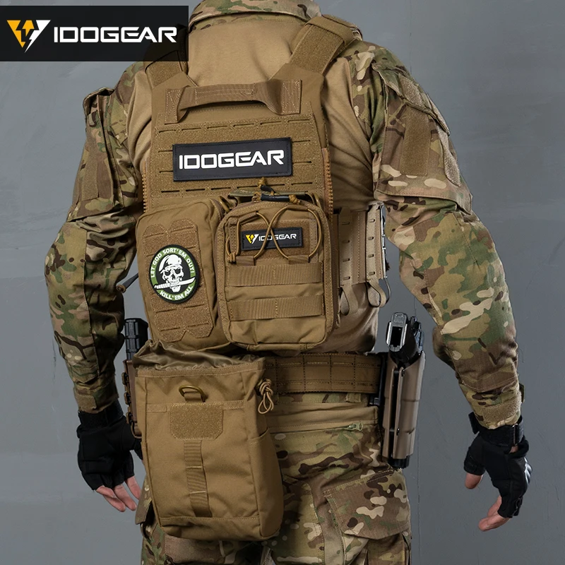 Borsa Tattica Di Recupero IDOGEAR - Con Aggancio MOLLE, Per Riviste E Equipaggiamento - Multi-Camo Black - Foto 4