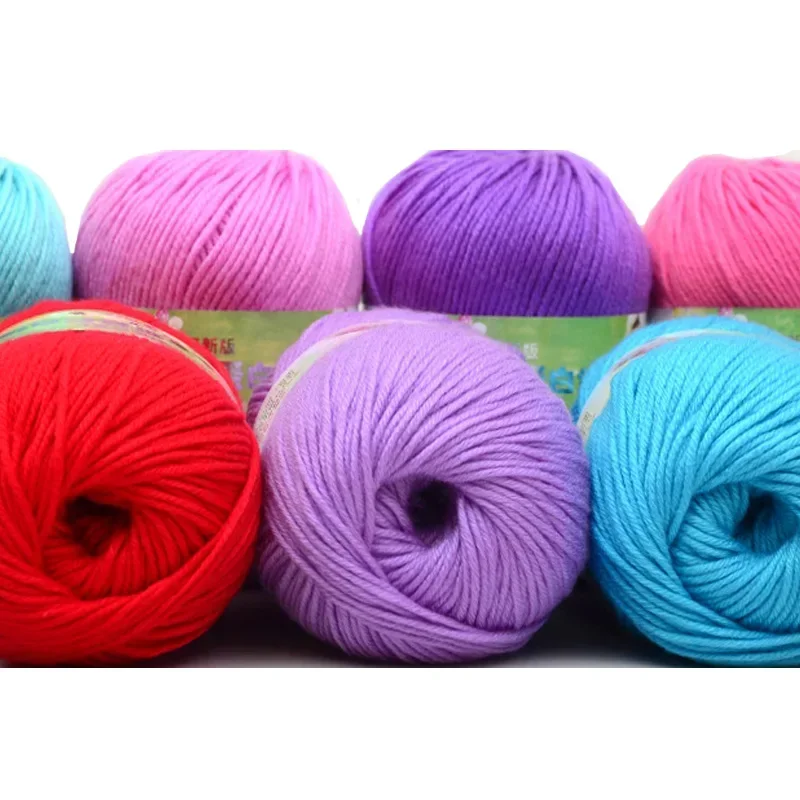 50g Silk Protein Villus Yarn Soft Worsted Hand Knitting Thread 60%Silk Protein 30%Wool 10%Cashmere Skin Friendly Yarn 110m/120yd