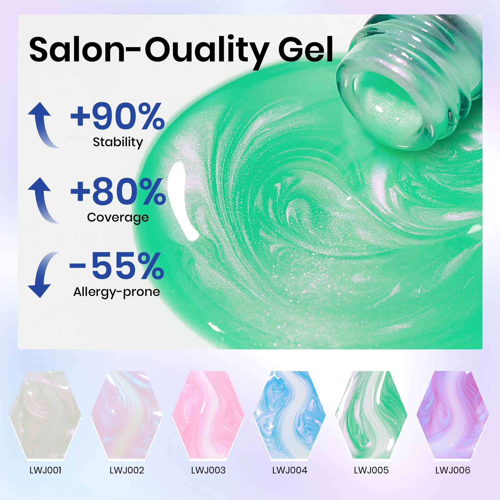MIZHSE 6Pcs/Set Pearl Swirl Gel Nail Polish Set 7ML Shell Thread Nail Kits UV Led Semi Permanent Gel Soak Off Vernis 2