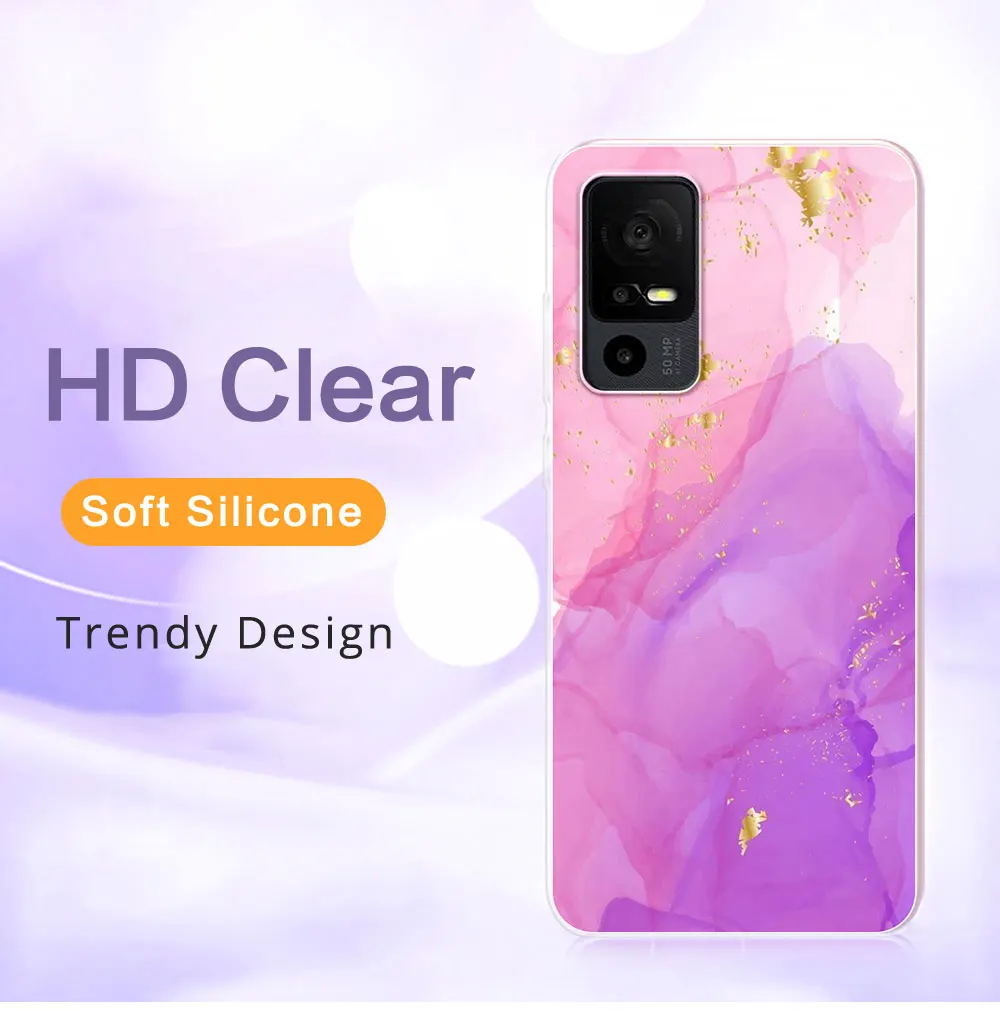 For TCL 40 SE Case 6.75 inch For TCL 40 SE Cover Marble Soft Silicone Clear  Bumper Phone Case Fundas For TCL 40 SE Coque Shell - AliExpress