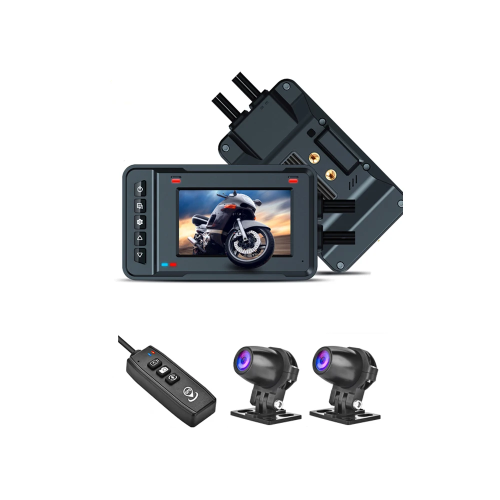 2K WiFi GPS 모터 DVR 블랙박스 (듀얼 렌즈, 3인치 화면, 12V 오토바이용, BSD 음성 인식 기능 탑재)