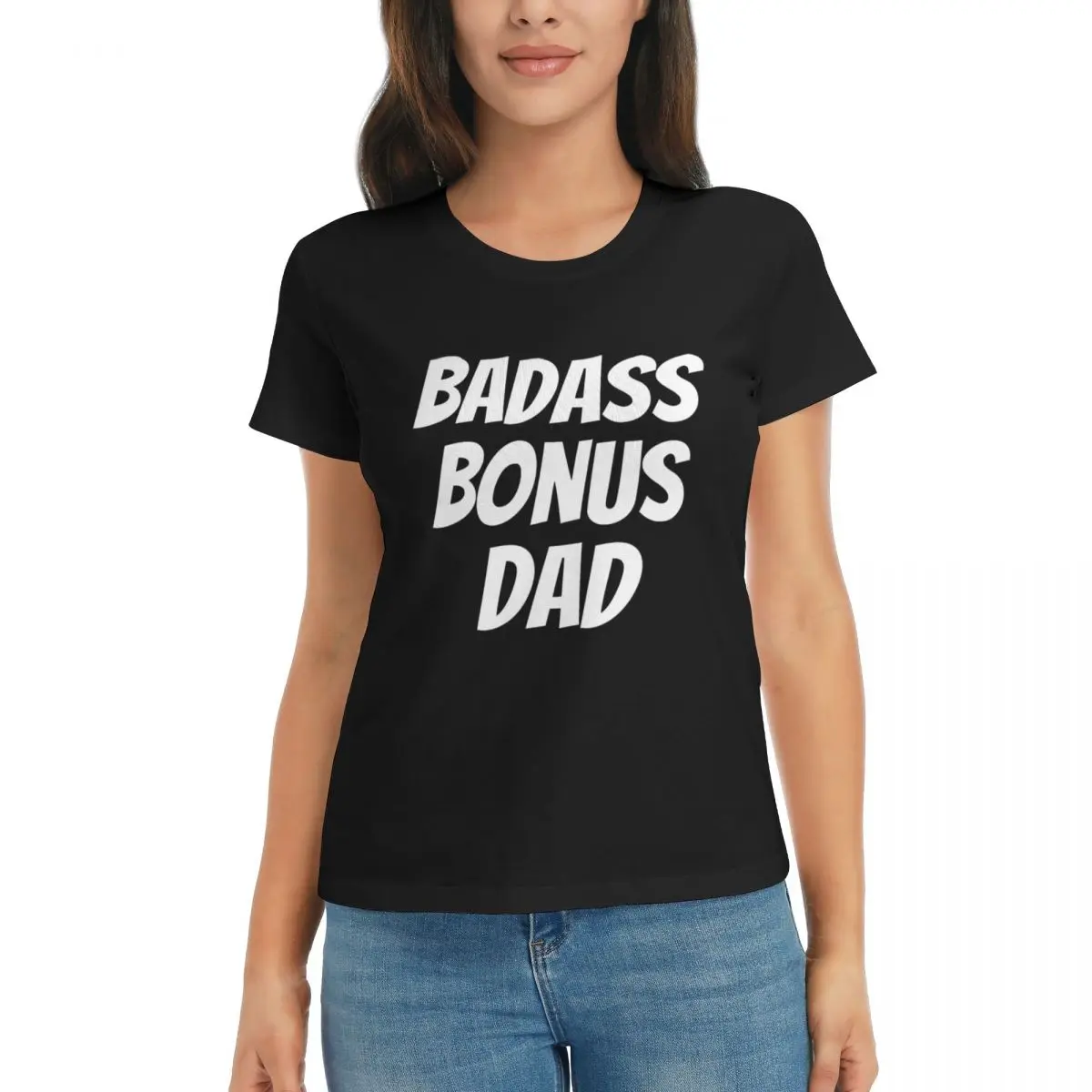 

Badass Bonus Dad Bonus Dad Unique New Dad Gift Motion Top quality Black T-shirts Home Eur Size