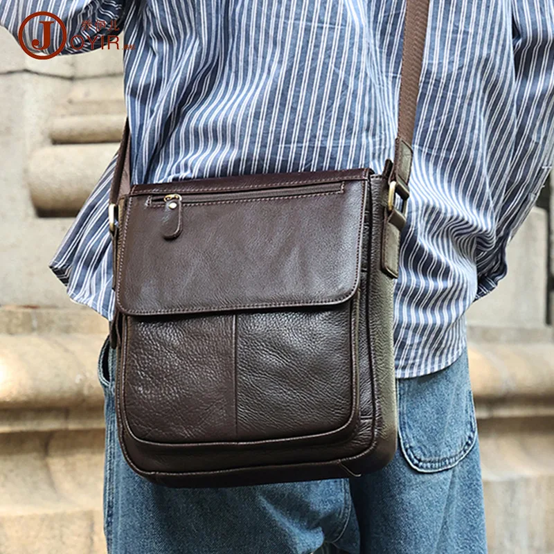 

Genuine Cowhide Leather Men Vintage Handbags Flap Men's Shoulder Bags Casual Messenger Bags Fashion Crossbody Bag