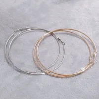 8/10mm Large Circle Hoop Earrings Silver Color for Women Round Big Circle Earrings Hoops Ear Rings Party Club Jewelry Gifts 2