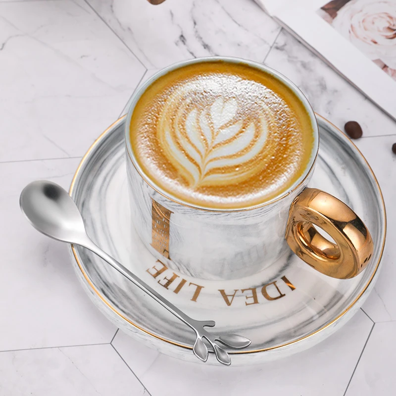 Stainless Steel Spoon 6PCS Creative Personality Tree Leaf Coffee Tea Home Restaurant Dessert Cutlery Set
