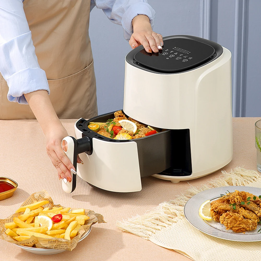 

Air Fryer Multi-Function Household 4.6L Large-Capacity White Smart Electric Fryer Without Oil For Frying Air Fryer