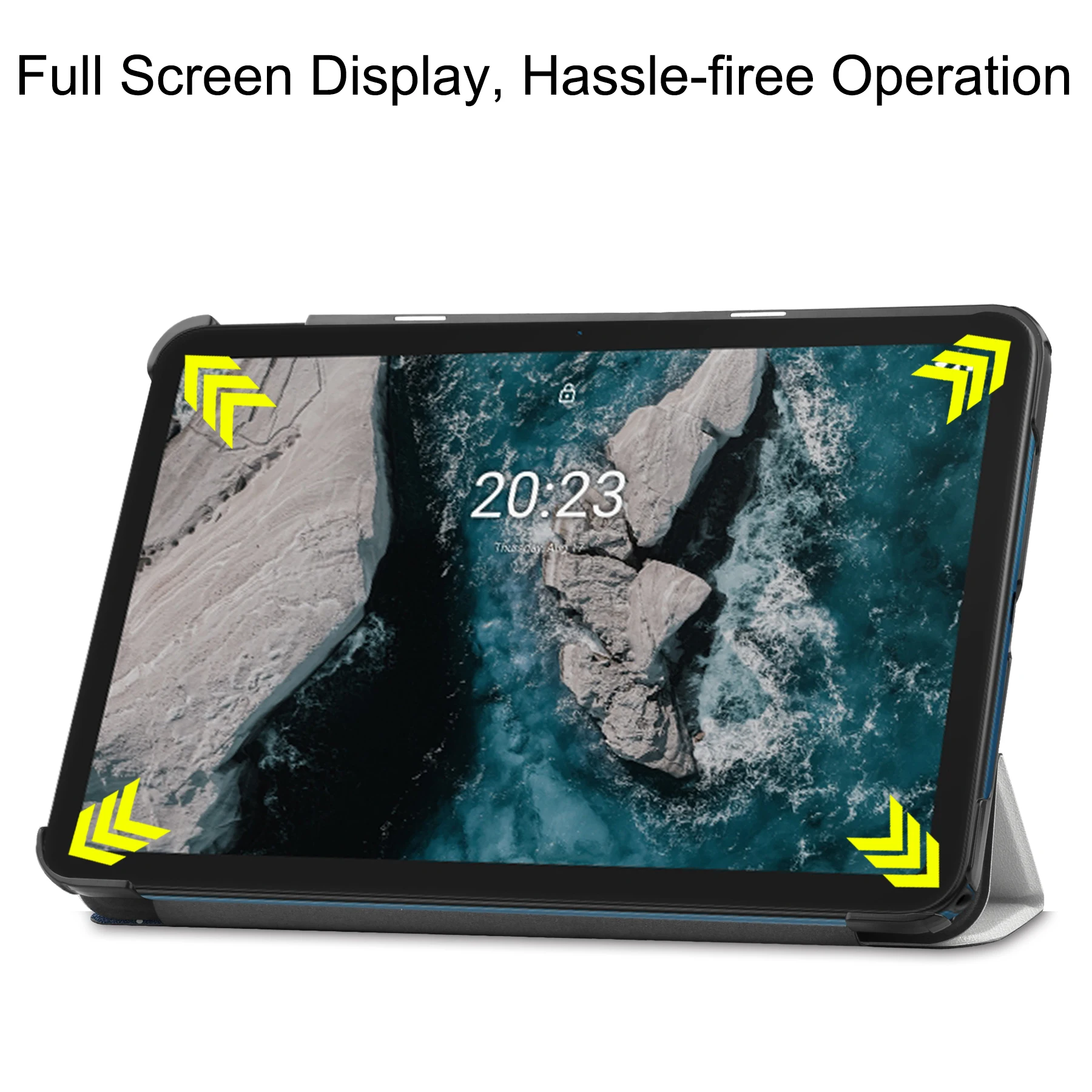 Elegant PU Leather Tri-Folding Magnetic Flip Smart Cover