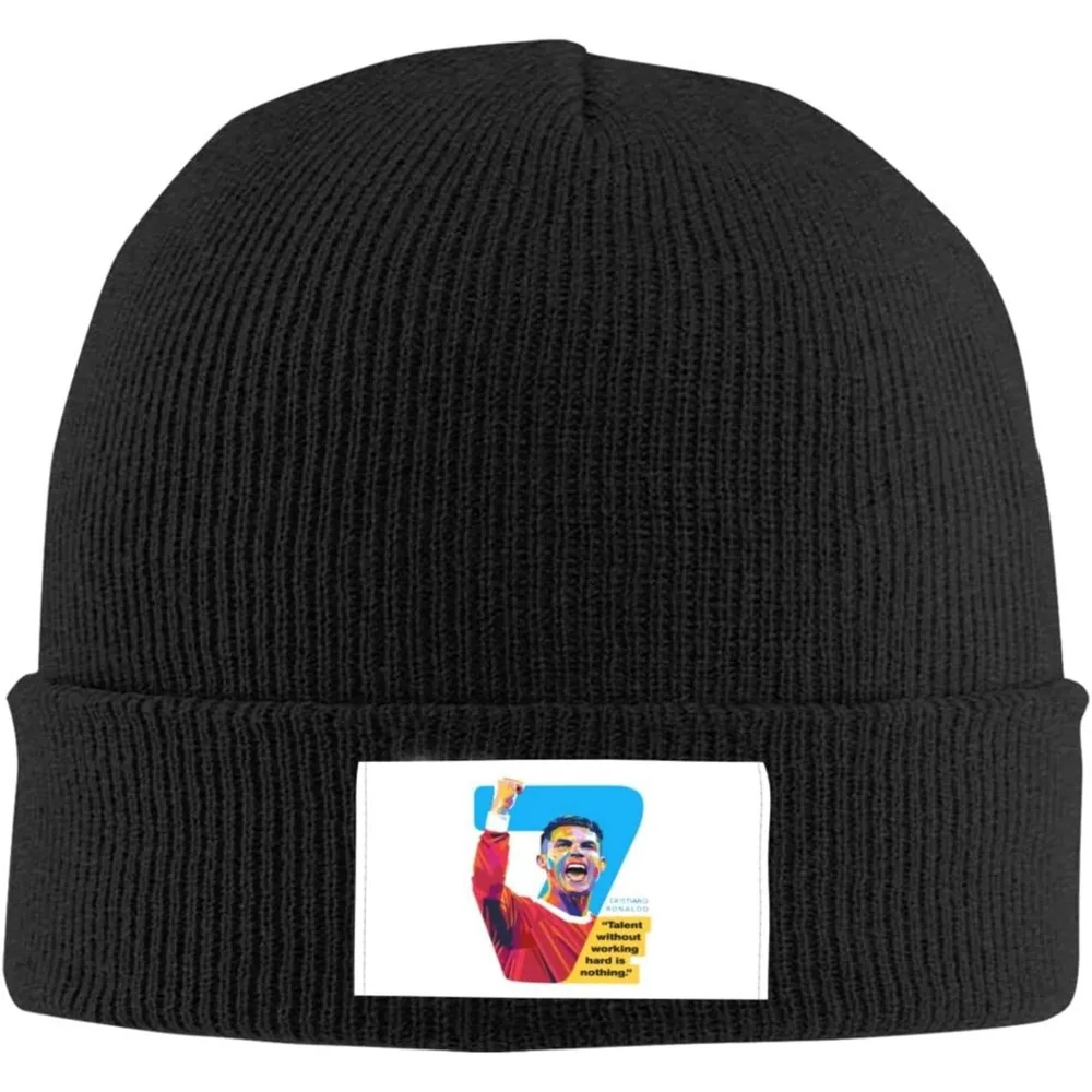 Ronaldo #7 Cappelli Lavorati A Maglia Per Adulti Berretto Casual Unisex, Passamontagna, Mezza Passamontagna