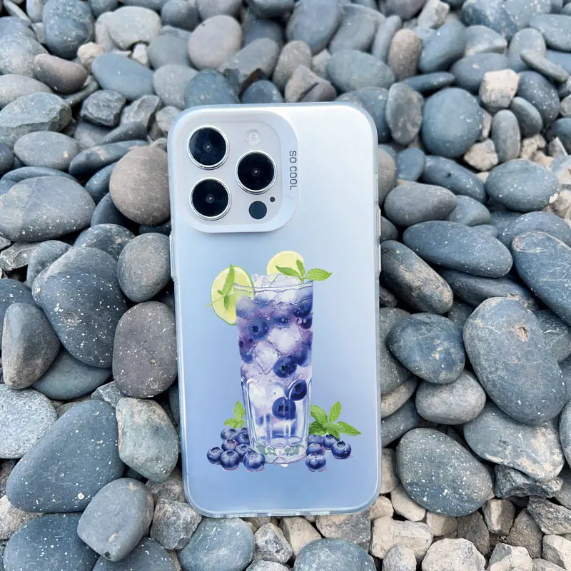Cartoon Chill Getränke Zitronentee Fruchtsaft Handyhülle für iPhone 14 Pro Max Plus 15 13 12 11 Pro Max Mini stoßfeste Laserabdeckung – Detail 4