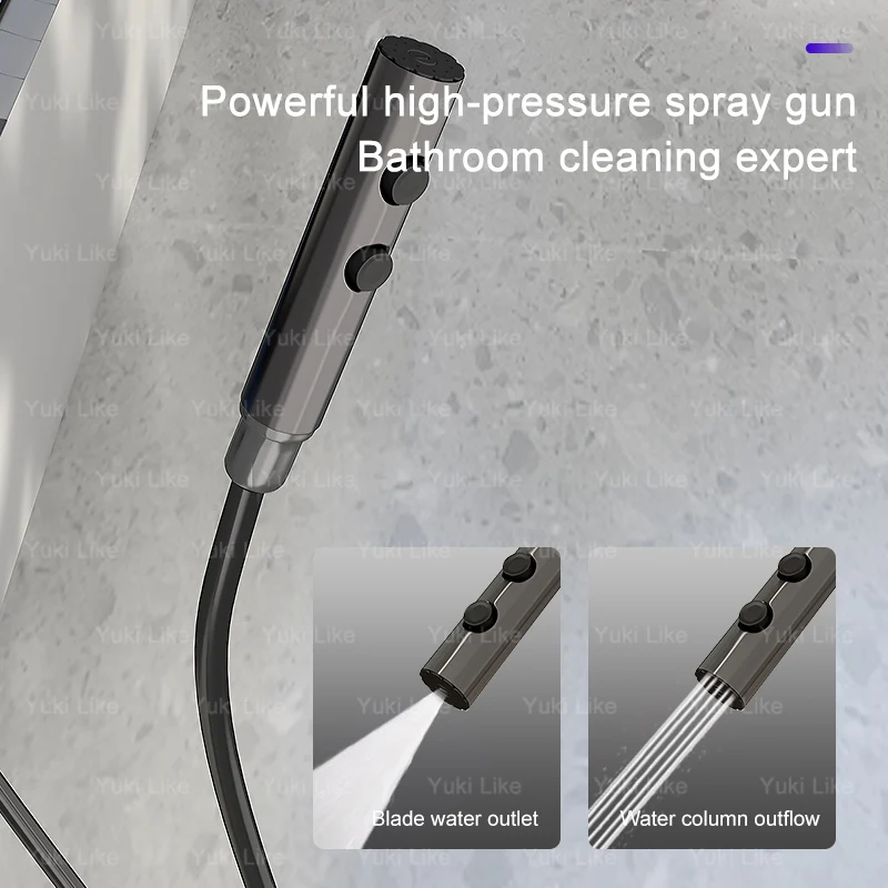Digital Smart Grey Shower Set Bathroom Home Use Shower System Rainfall Sprayer Pressurised Bathing Apartment Head Shower 6
