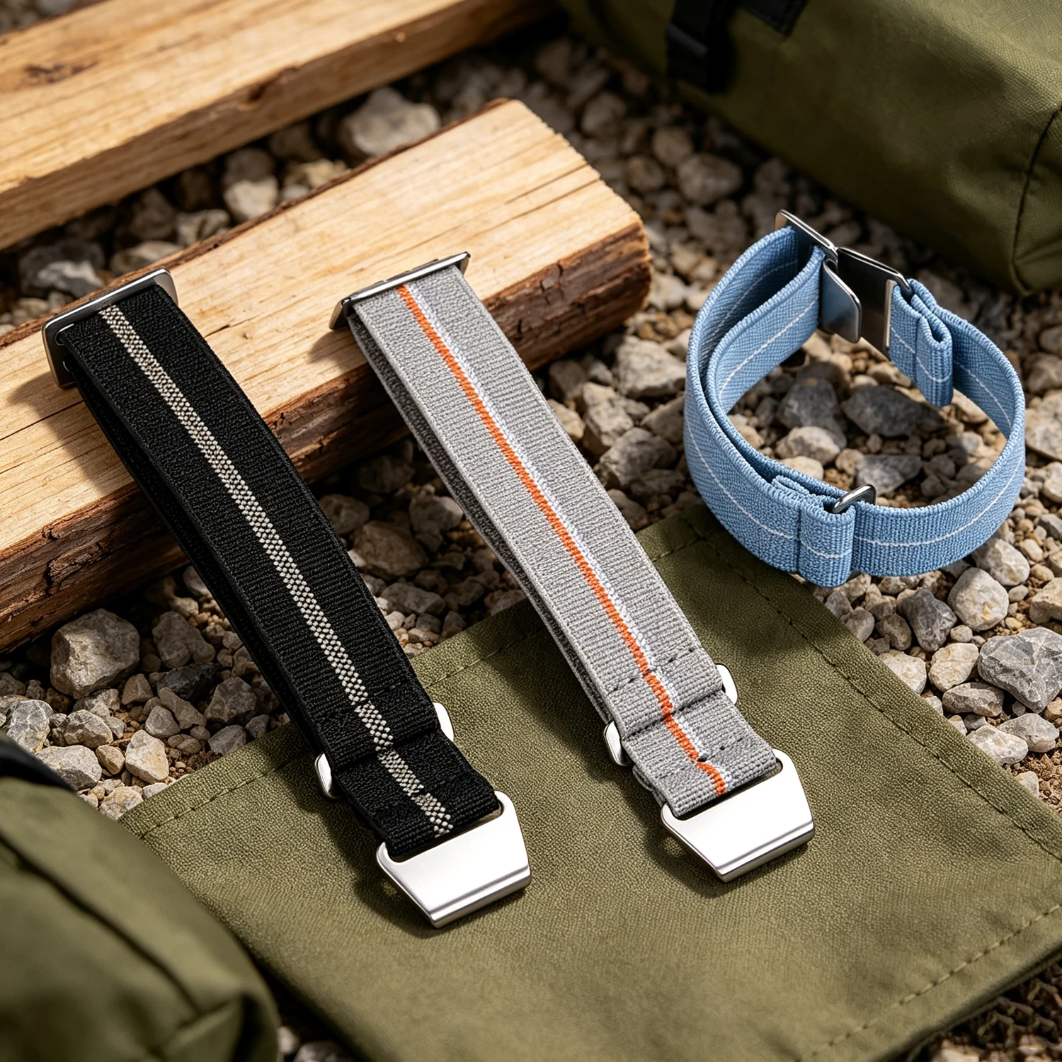 Nylon Braided Elastic Watch Band – Sporty Parachute-Inspired Strap