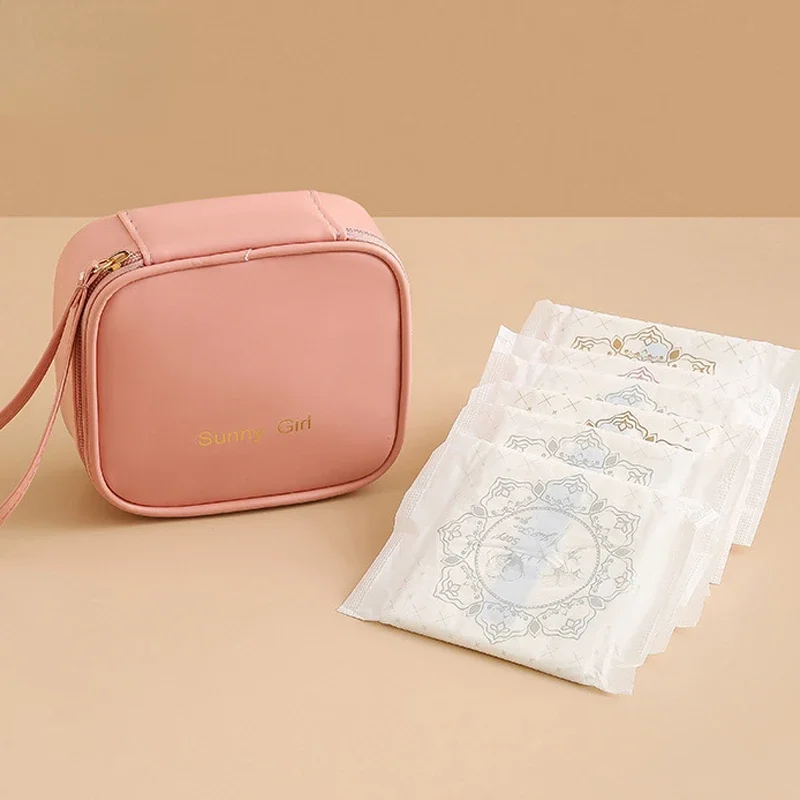 미니 립스틱 보관 가방, 다기능 방수 PU 위생 냅킨, 여행 위생 냅킨, 휴대용 가방 정리함