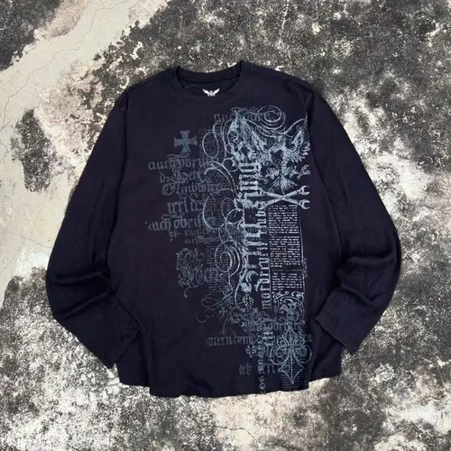 Fashionable Men's Autumn Personalized Skull Letter Print Micro Elastic Comfortable Long-Sleeved T-Shirt Outdoor Street Style Top - Image 13