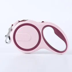 Retractable Nylon Pet Leash - Durable 5M Length - 5M (Pink)