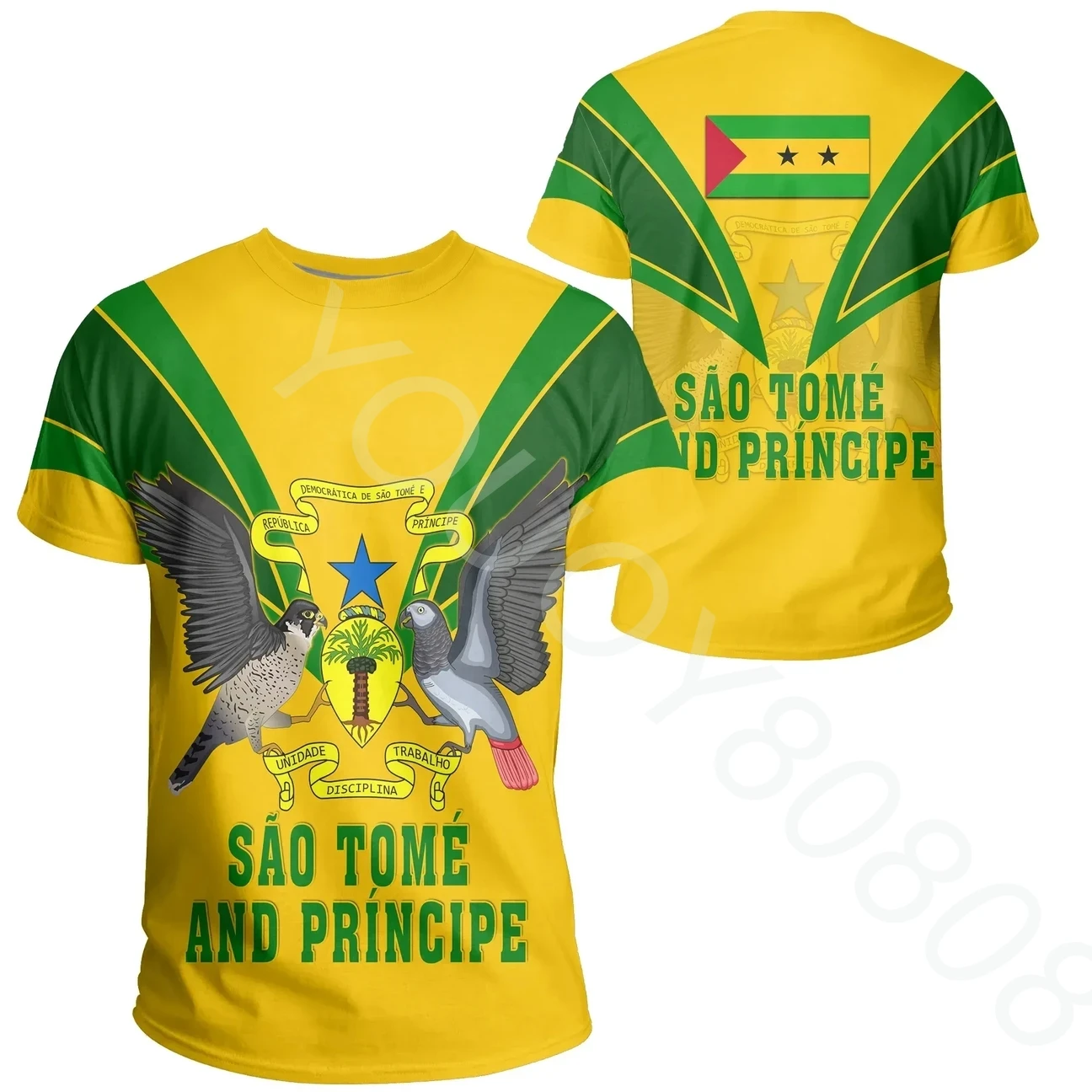 Футболка Africa Zone, летняя повседневная толстовка, футболка с принтом Сан-Томе и Принсипи в стиле слоновой кости, уличный стиль Харадзюку