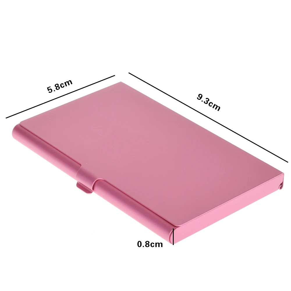 Metal Card Holder Box Aluminum Business Card Postcard Storage Case Portable Large Capacity Card Container for Men and Women 6