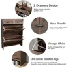 Shoe Storage Cabinet Flip Drawers & 2 Drawers,Shoe Cabinet Storage with Legs for Entryway,Freestanding Shoes Organizer 3