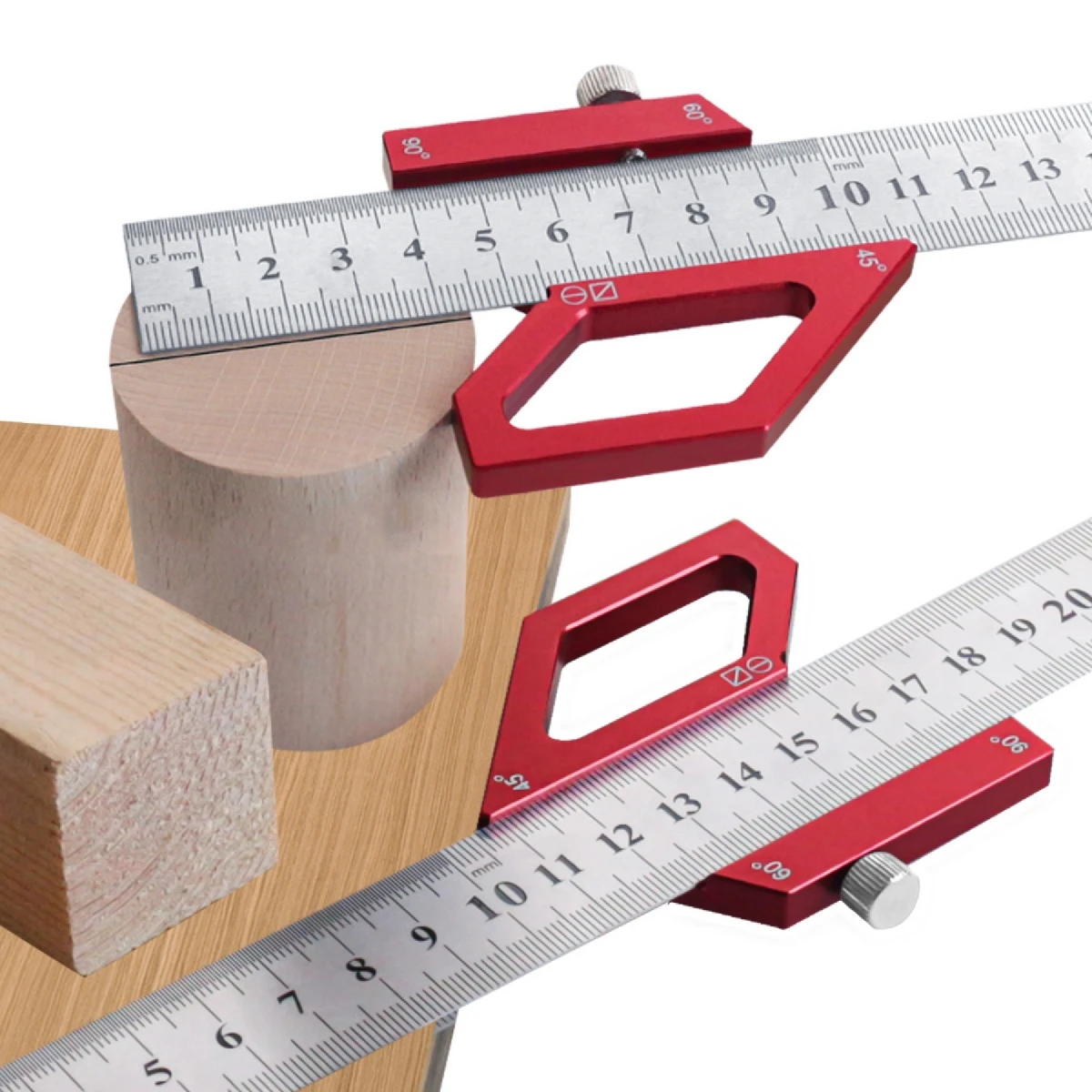 Center Positioning Square - Center Finder Scribe Positioning Tool,Aluminiumlegering Center Finder Tool voor Diverse Houtbewerking Projecten