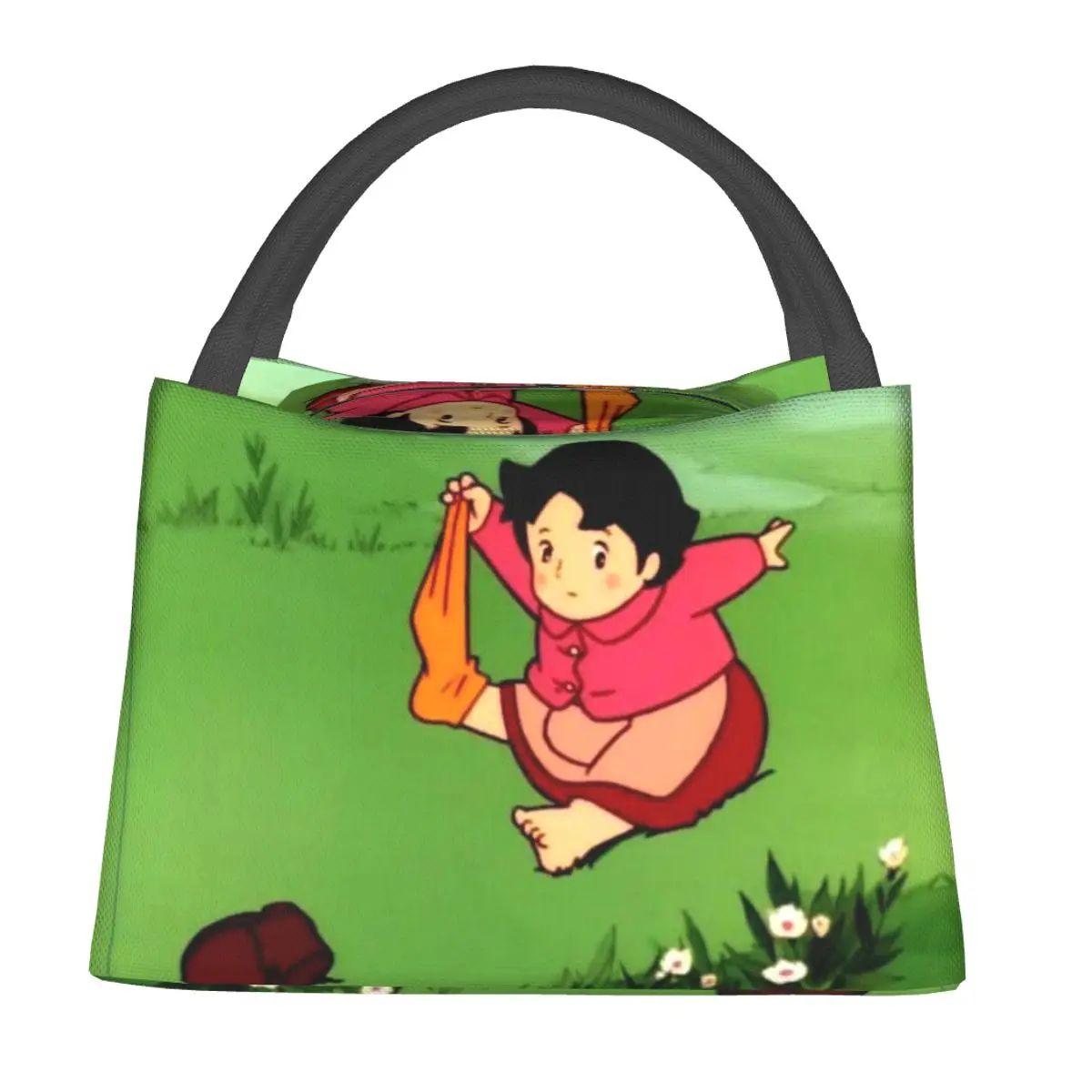 Heidi Movie Lunch Bag Cartoon Girl Portable Insulated Lunch Box Outdoor Picnic Print Borsa Termica Cute Thermal Tote Handbags