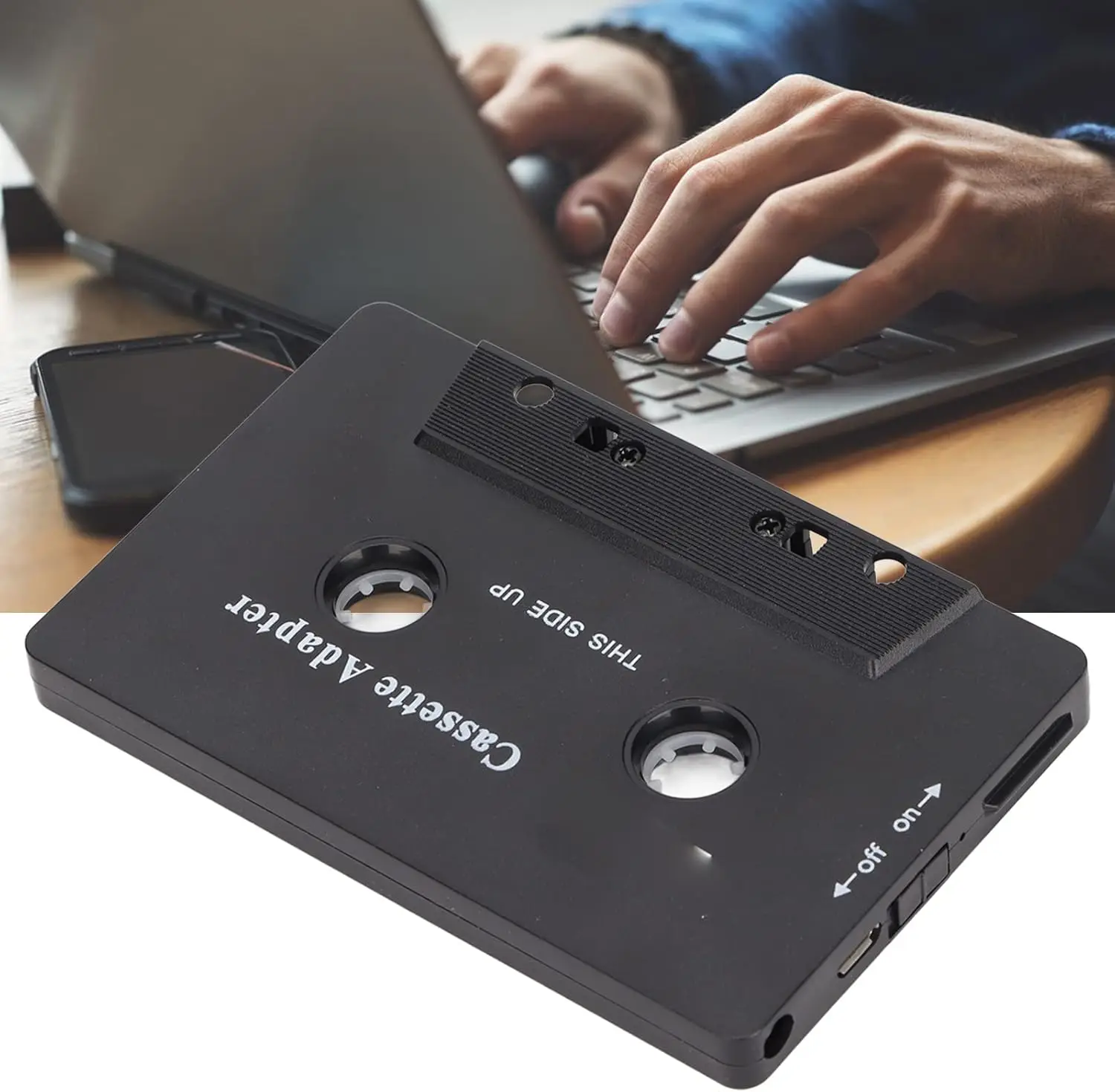 Cassette Adapter Noise Reduction StereoTape Aux Receiver for Car Tablet Multifunction Compatible Easy to Use audio adapter
