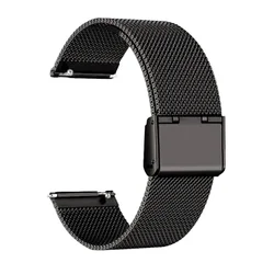 Elegant Milanese Loop Watchband - 18mm, 20mm, 22mm Sizes - 20MM Width Band (KK - Black)