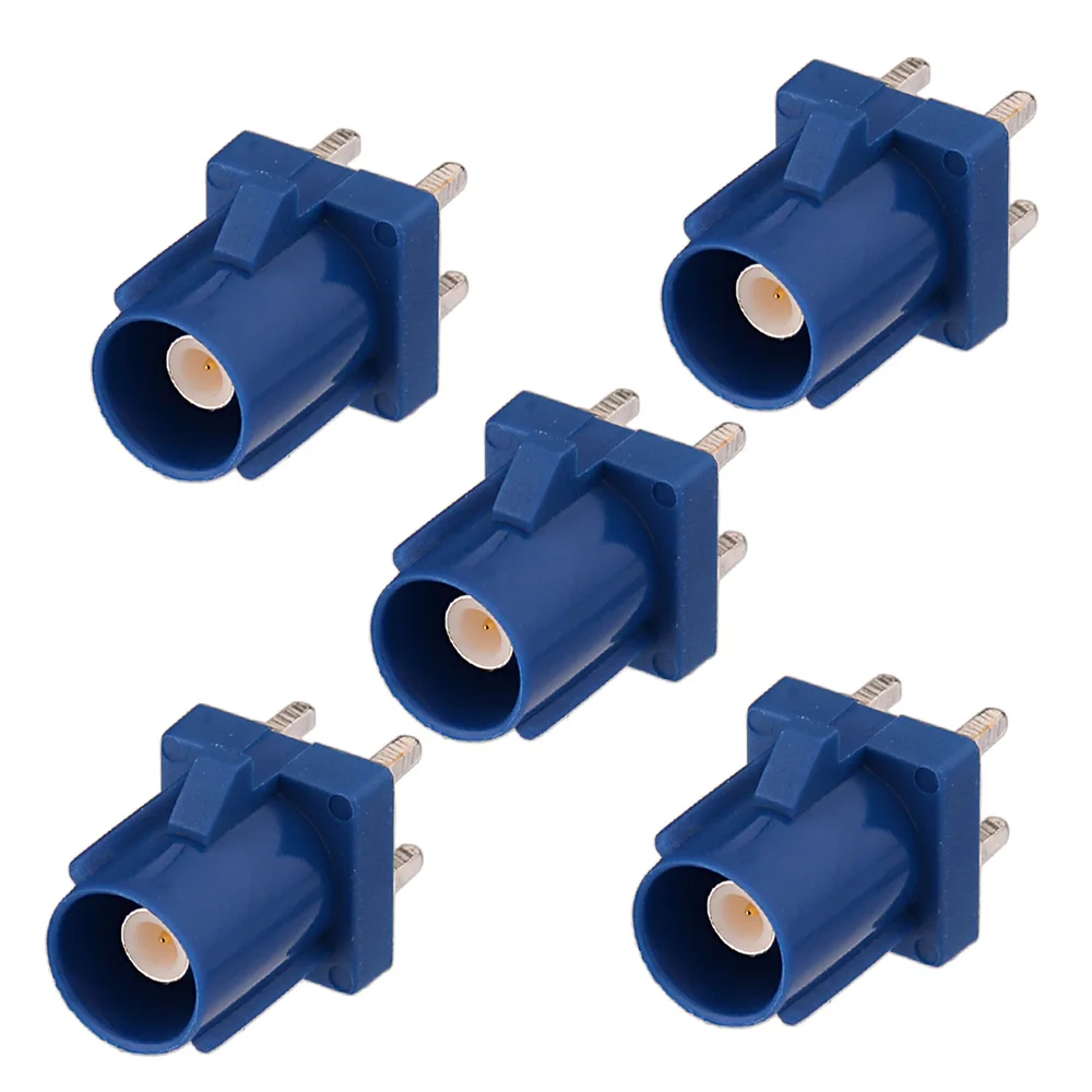 Fakra C Blue Male PCB Mount Straight RF Coaxial Connector for GPS Navigation