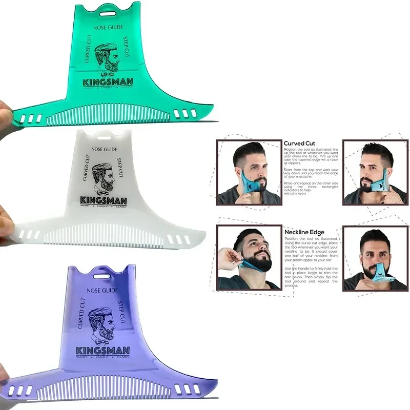 Men Beard Shaping Styling Template Beard Hair Combs Men Shaving Tools Hair Trim Template Barber Comb Style Brush