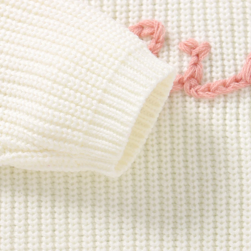 Baby Sweater Customize Exclusive Name Newborn Infant Clothing Embroidered Letter Unique Gift Warm Tops Girl Boy Pullover Knitted