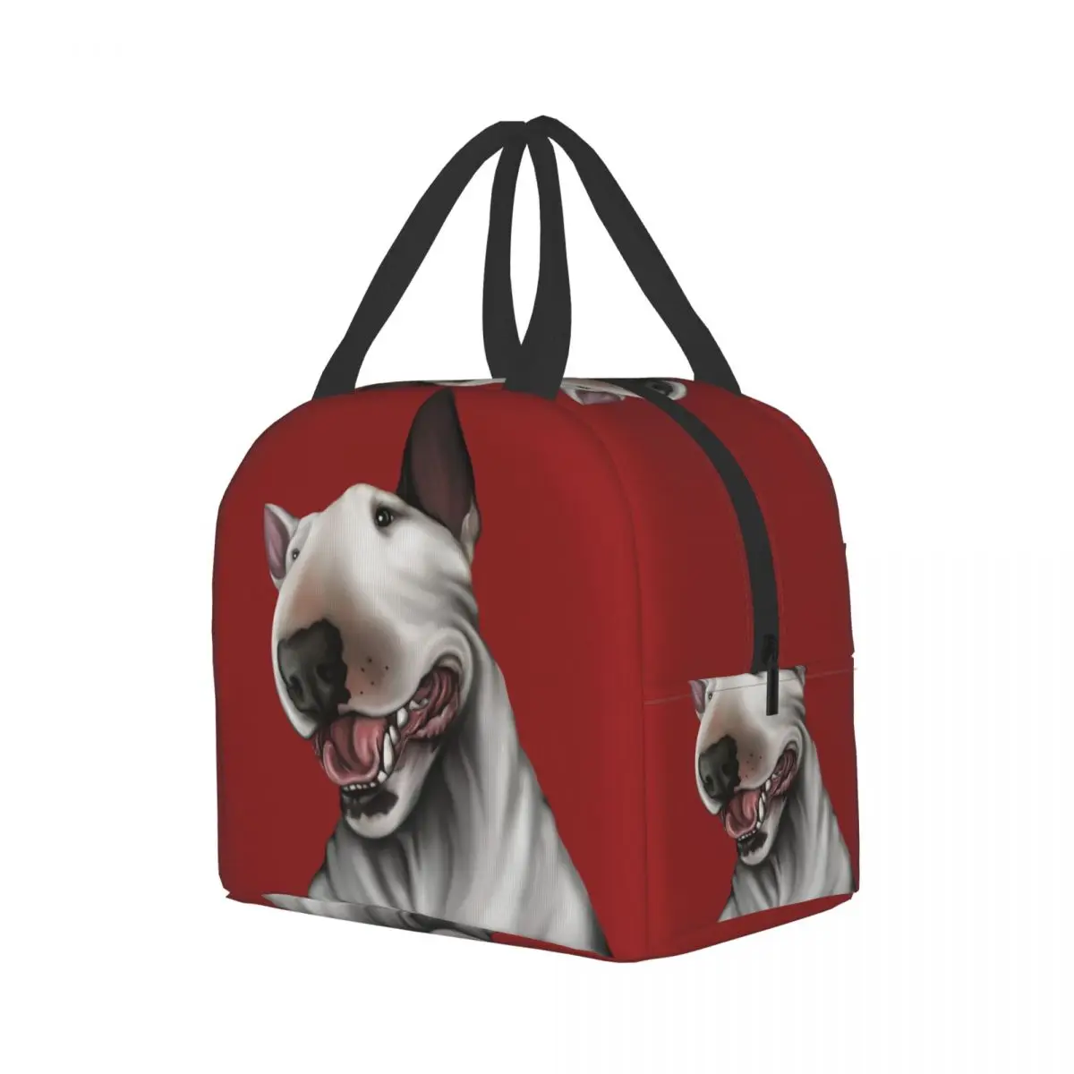 Custom Bull Terrier Dog Lunch Bag Men Women Cooler Warm Insulated Lunch Box for Kids School Fruit Fresh Storage Bag