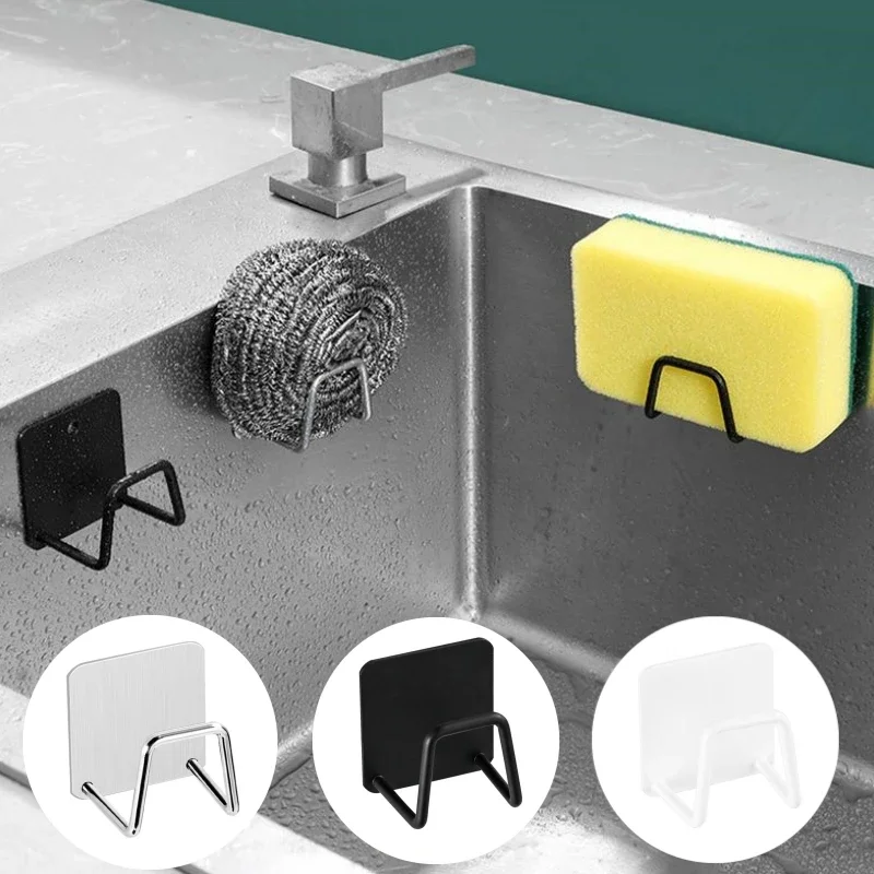 Description Picture 2 of itemKitchen Adhesive Strong Wall Hanger Hook Sink Sponges Holder Drain Drying Rack Storage Organizer Bathroom Suction Cup Stainless