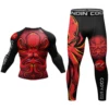 Cody Lundin 2 PCS Long Sleeve Sportsuit BJJ jiu jitsu Rashguard Shirts Bjj Grappling Compression Pants Running Active Wear 5