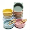 3pcs Baby Silicone Bowl Suction Cup Bowl Children's Tableware Complementary Bowl Children's Dinner Plate Silicone Tableware 1