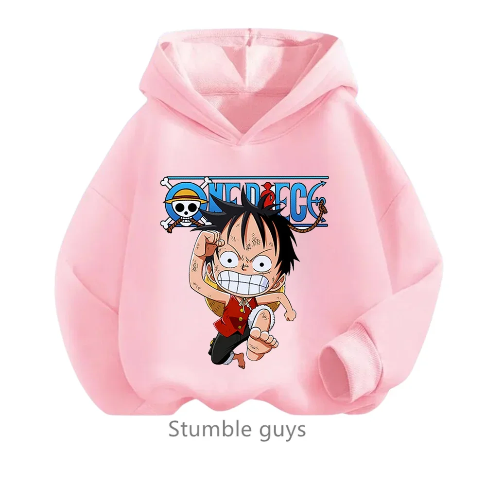 Sudadera con capucha de Anime One Pieces, ropa para niños, ropa para primavera y otoño para niñas, sudadera con dibujos animados de Luffy Zoro, traje para adolescentes, camisetas con capucha de Sonic