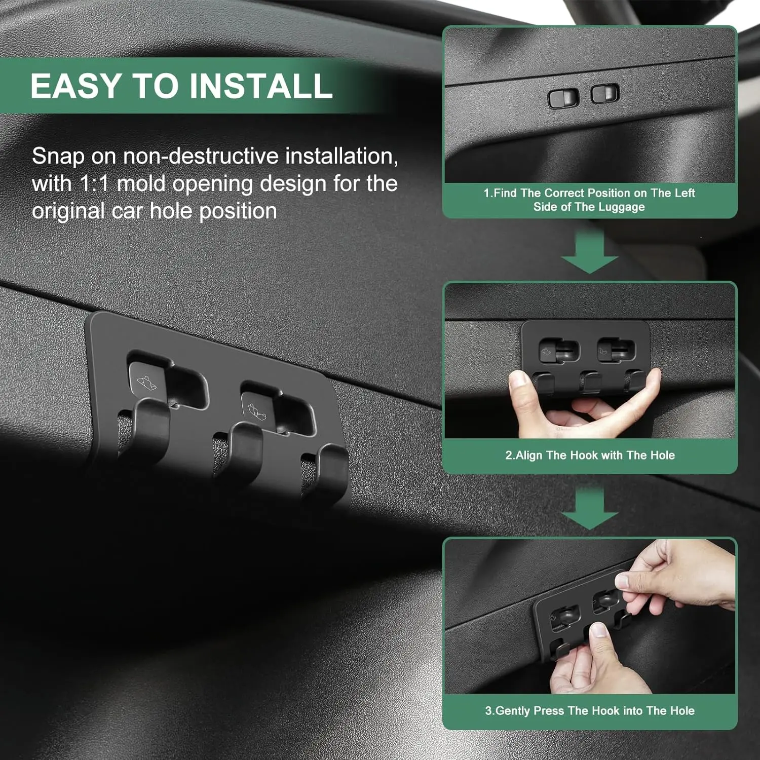 Upgarde Rear Trunk Hook Tesla Model Y Tote Trunk Grocery Bag Hooks 5 Seater Model Y Interior Accessories rear trunk hook