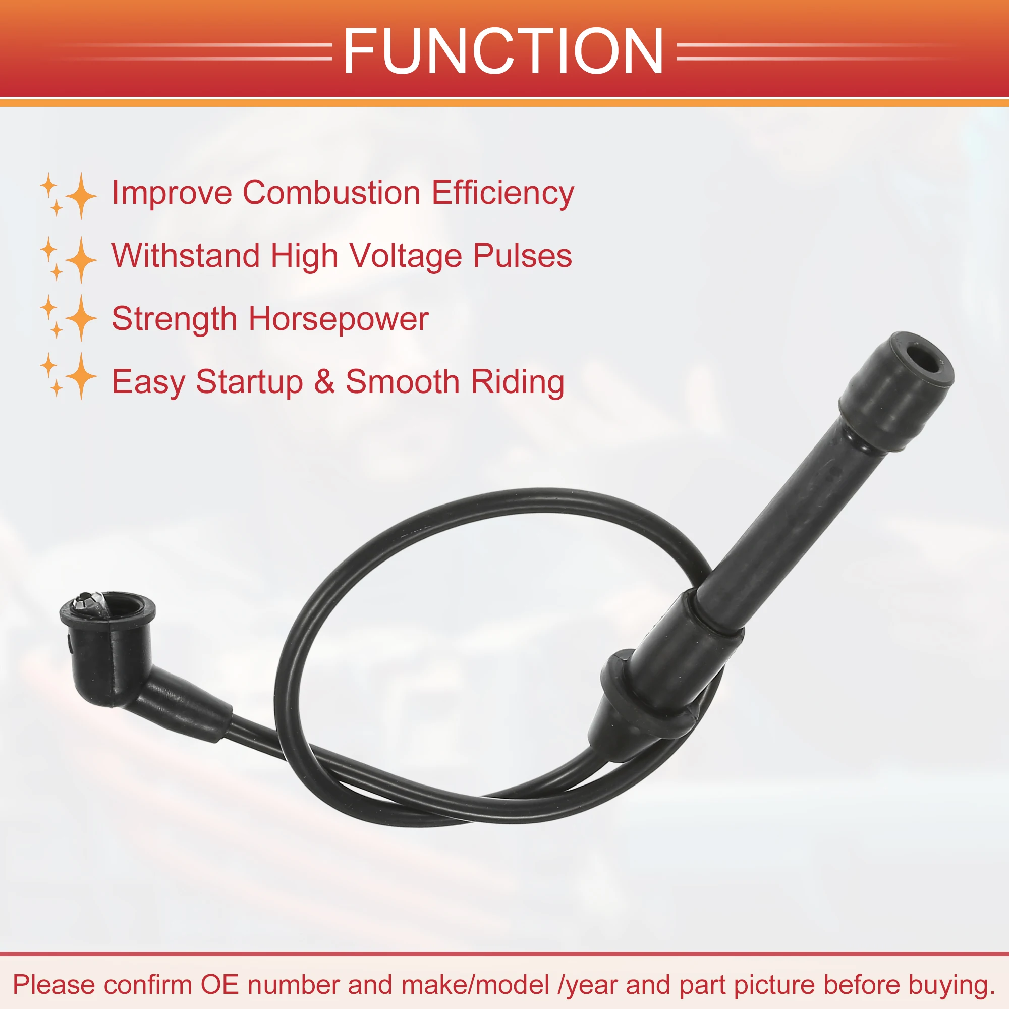 UXCELL 6 Pcs Spark Plug Wire Ignition Coil Cable No.224500W025 for Nissan Frontier