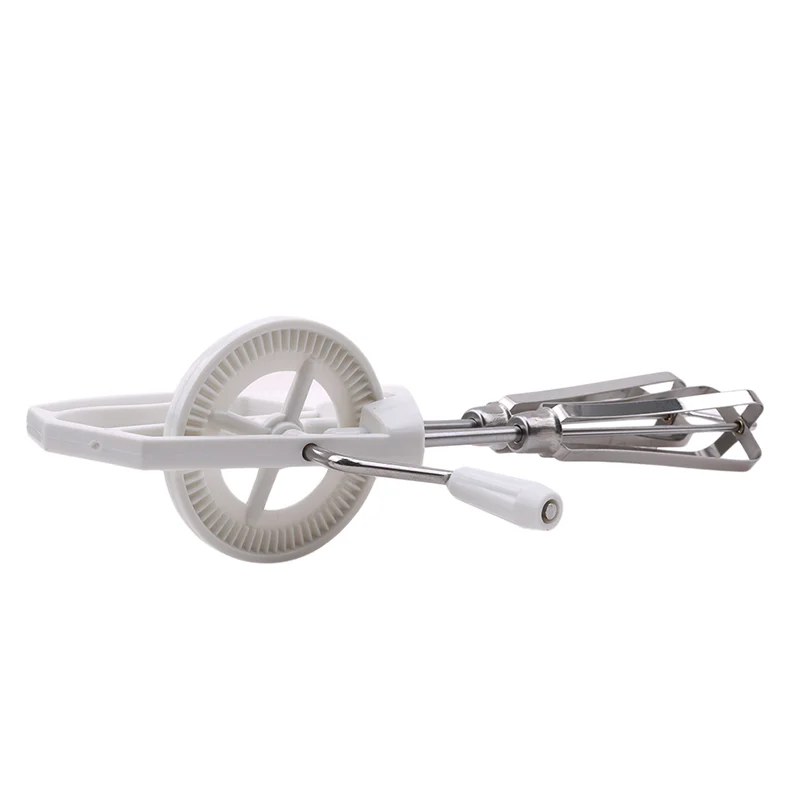 Stainless Steel Rotary Hand Whip Whisk Mixer Egg Beater Dual Purpose Kitchen Tool
