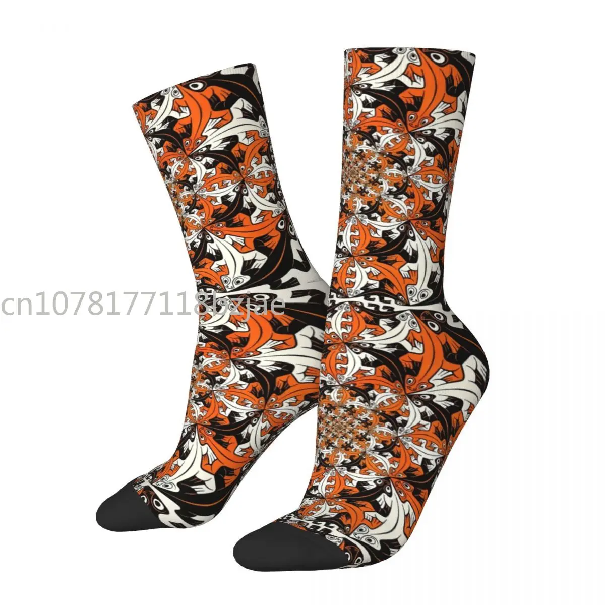 

Fashion Escher Theme Warm Crew Socks Merch All Season Vintage Soft Long Socks Breathable