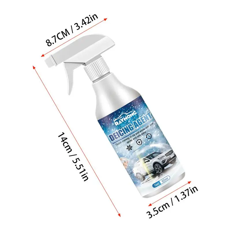 Car De-Icer Spray 100ML Windshield De-icer Spray Snow Melting Agent Glass Freeze Remover Automotive Glass Cleaner For Cars truck