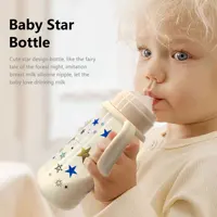 330ml star pattern baby bottle, bite-resistant, anti-flatulence PP bottle, large-capacity bottle for babies over 6 months old 1